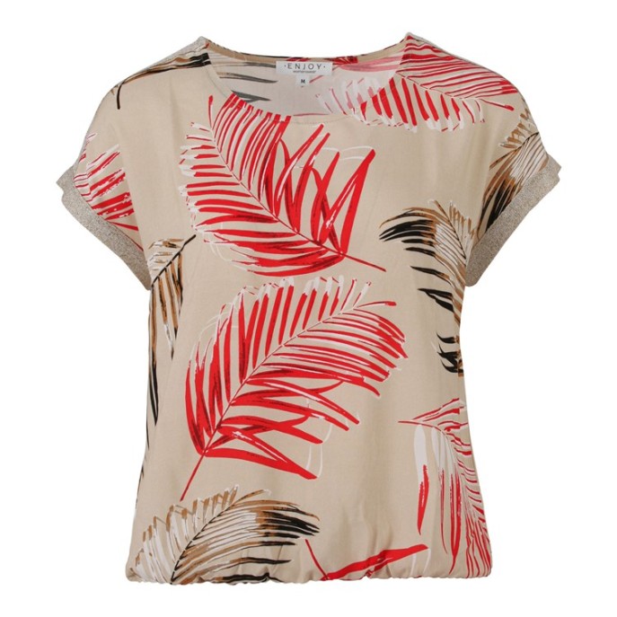 Z Enjoy Blouson 156714 lurex palmprint Rood Zand Camel